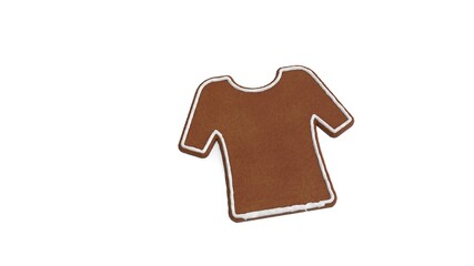 3d rendering of gingerbread symbol of t shirt isolated on white background