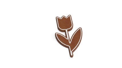 3d rendering of gingerbread symbol of tulip isolated on white background