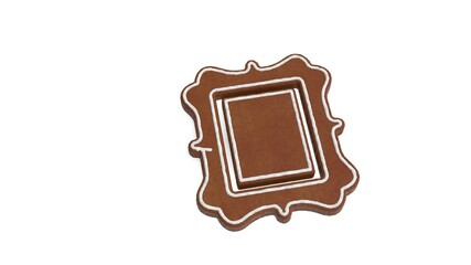 3d rendering of gingerbread symbol of vintage frame isolated on white background