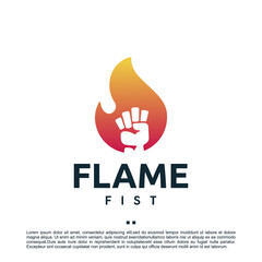 flame fist ,freedom ,logo design template