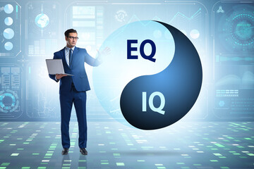 EQ and IQ skill concepts with businessman