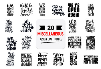 Craft design bundle with miscellaneous lettering quotes.