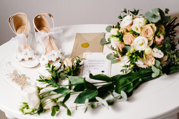 wedding bouquet on the table