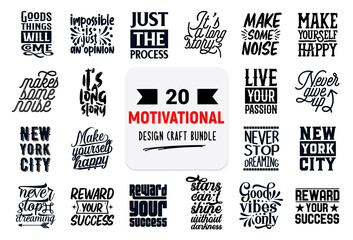 Craft design bundle with motivational lettering quotes.