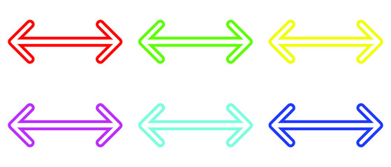 Colorful Two Side Arrow. Double direction arrow icon for your project. Double arrow icon graphic vector sign symbol. Flat design style. Vector illustration on white background