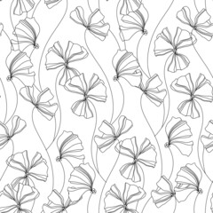 Fototapeta premium Floral background with abstract flowers. Hand-drawn vector illustration. Perfect for design templates, wallpaper, wrapping, fabric and textile.