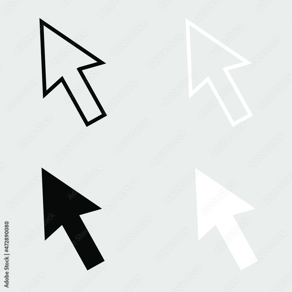 Poster set of cursor line icon. pointer arrow icon. click arrow. arrow icon graphic vector sign symbol for 