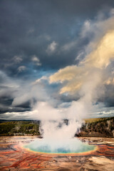 Grand Prismatic spring, Midway Geyser Basin, Yellowstone National Park, Wyoming