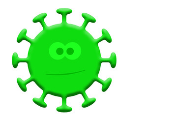 Coronavirus als 3D-Illustration vor weißem Hintergrund
