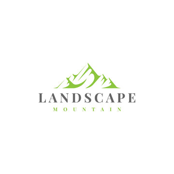 Minimalist landscape hills mountain logo design