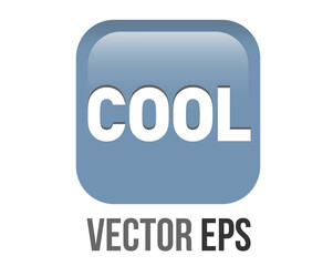 vector square gradient blue gray word cool button icon with white COOL word