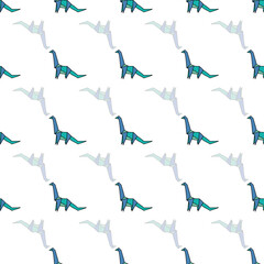 Vector white transparent Origami paper dinosaurs background pattern