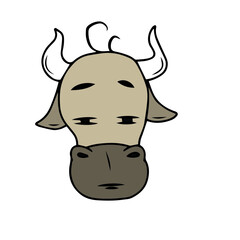 Vector children's bull design for stickers,social media banners,postcards
