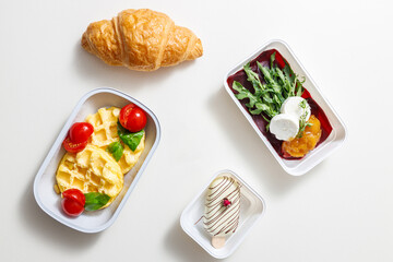 Healthy meal slimming plan daily on background