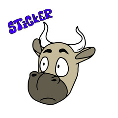 Vector children's bull design for stickers,social media banners,postcards