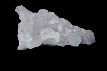 macro photo of a  big rock crystal quartz on dark background