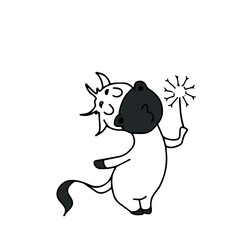 Vector children's cow ,bull design for stickers,social media banners,postcards