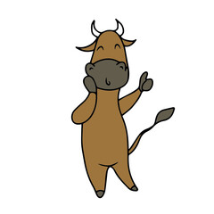 Vector children's cow ,bull design for stickers,social media banners,postcards