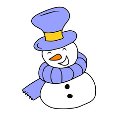 Vector children's snowman design for stickers,social media banners,postcards