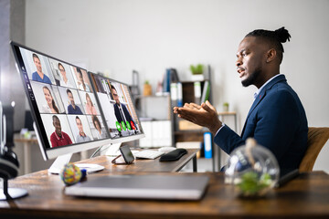 African American Virtual Video Conference Business