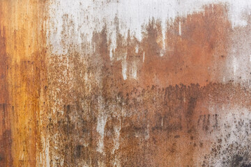 Old rusty dirty metal with brown iron corrosion worn surface texture background