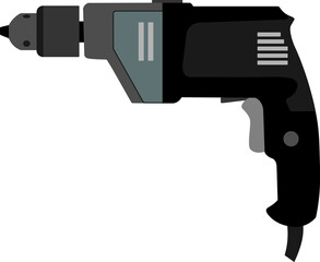 Electric drill, construction drill, vector