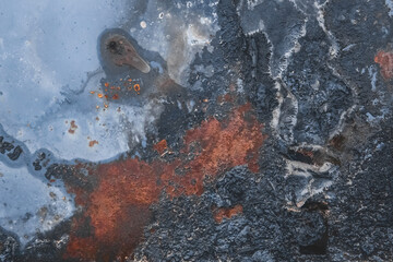 Old dark blue charred pattern grunge abstract rusty texture burnt bitumen chaffed background
