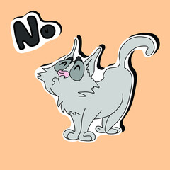 Vector children's cat design for stickers,social media banners,postcards