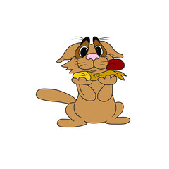 Vector children's cat design for stickers,social media banners,postcards