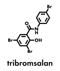 Tribromsalan disinfectant molecule. Skeletal formula.