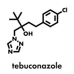 Tebuconazole fungicide molecule. Skeletal formula.