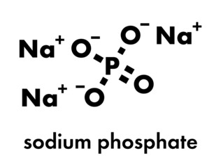 Fototapeta na wymiar Sodium phosphate, chemical structure. Skeletal formula.