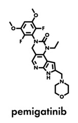 Pemigatinib cancer drug molecule Skeletal formula.