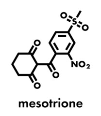 Obraz premium Mesotrione herbicide molecule. Skeletal formula.