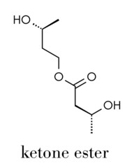 Ketone ester molecule. Present in drinks to induce ketosis. Skeletal formula.