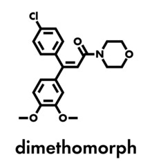 Dimethomorph fungicide molecule. Skeletal formula.