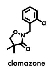 Clomazone herbicide molecule. Skeletal formula.