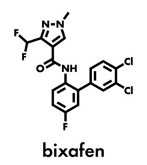 Fototapeta premium Bixafen fungicide molecule. Skeletal formula.
