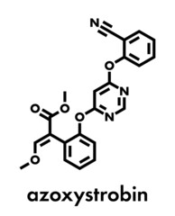 Azoxystrobin fungicide molecule. Skeletal formula.