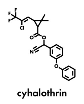 Cyhalothrin insecticide molecule. Skeletal formula.