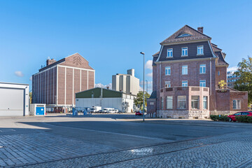Obraz premium Westhafen port BEHALA with the old warehouse and administrative buildings in Berlin, Germany
