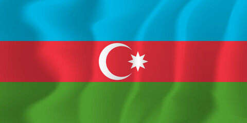 Azerbaijan national flag soft waving background illustration