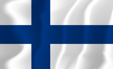 Obraz premium Finland national flag soft waving background illustration