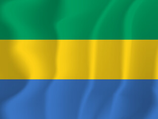 Gabon national flag soft waving background illustration