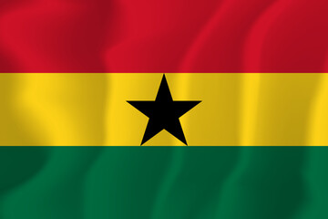 Ghana national flag soft waving background illustration