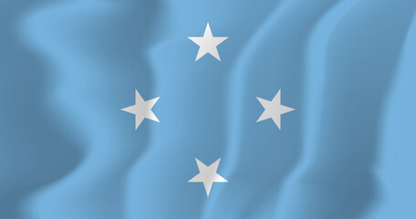 Micronesia national flag soft waving background illustration
