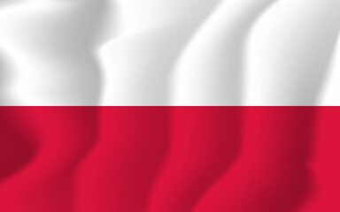 Obraz premium Poland national flag soft waving background illustration