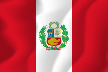 Peru national flag soft waving background illustration