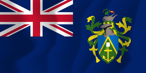 Pitcairn Islands national flag soft waving background illustration