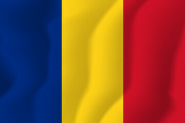 Fototapeta premium Romania national flag soft waving background illustration